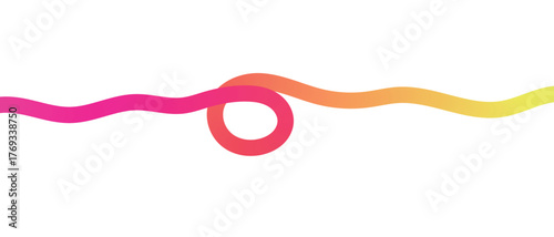 abstract gradient loop line – vibrant wavy stroke with smooth color transition from pink to yellow through red and orange, ideal for modern design, branding, motion graphics, and digital art assets