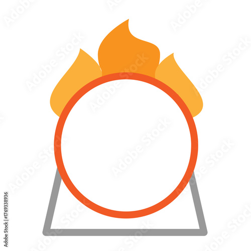 Fire Ring Vector Flat Icon Design