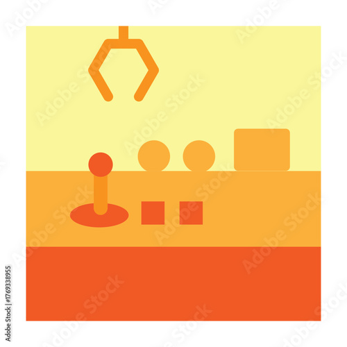 Claw Machine Vector Flat Icon Design
