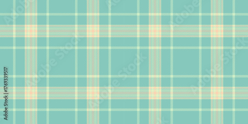 Store background check tartan, genuine pattern vector texture. Picnic seamless plaid fabric textile in light and teal colors.