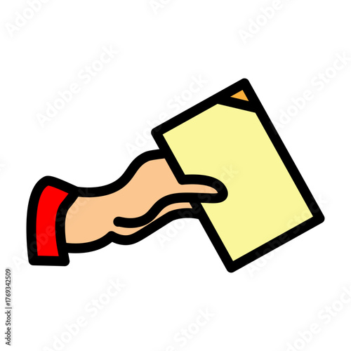 Hand With Document Vector Filled Icon Design