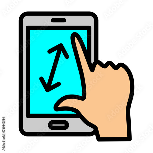 Zoom In Gesture Vector Filled Icon Design