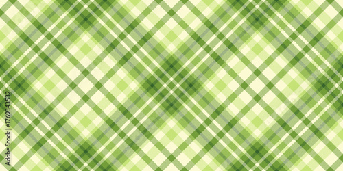Tissue vector background texture, 1940s plaid check pattern. Graphical textile seamless fabric tartan in green and light goldenrod yellow colors.