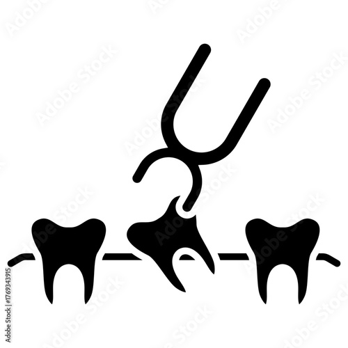 Tooth Extraction Glyph Icon