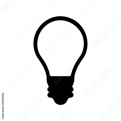 Silhouette of a classic light bulb showcasing innovation, ideas, and enlightenment