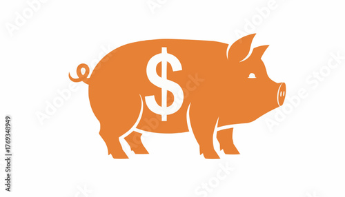 Piggy bank illustration for savings and financial growth with dollar symbol icon