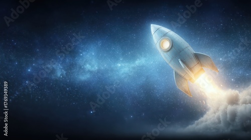 Rocket soars through clouds on its upward journey rocket climbs powerfully enveloped by dense cloud layers