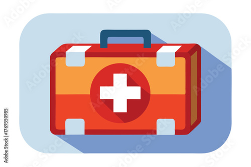 frist aid box on white background