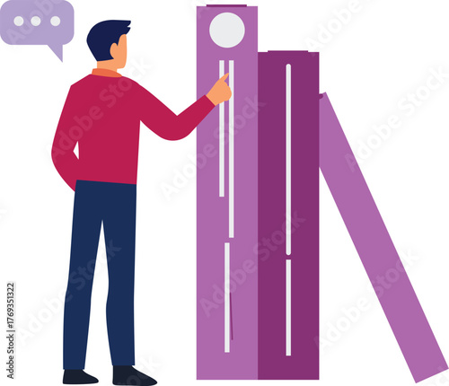 The boy is talking about books