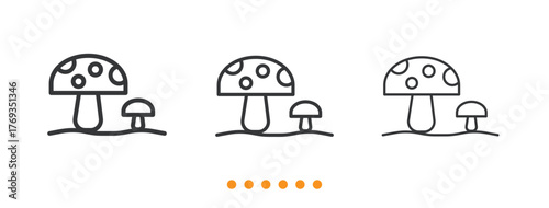 Mushroom Forest icon. Thin line icon vector