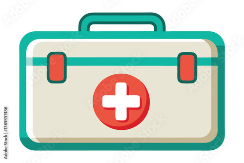 frist aid box on white background