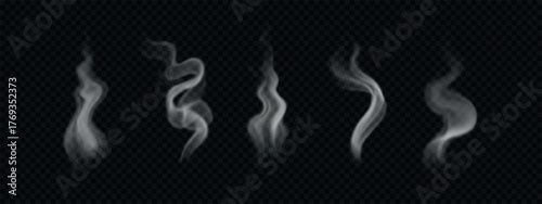 Various steam and hot smoke from food and coffee.