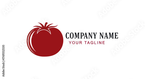 Red Tomato Logo Design for Fresh Produce Company Branding.