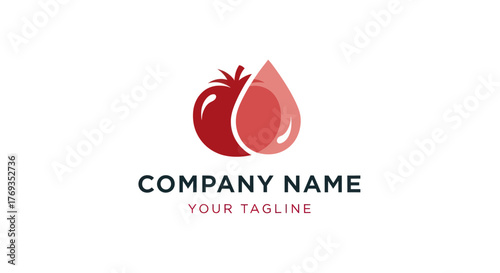 Tomato and Drop Logo Design - Fresh Produce and Natural Essence.