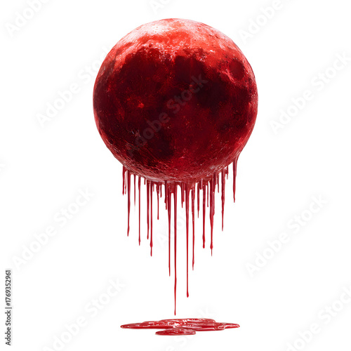 Blood Moon A Crimson Sphere Dripping with Visceral Fluid.