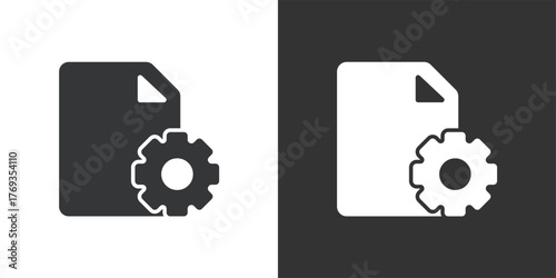 Document Settings icon. Solid glyph series icon