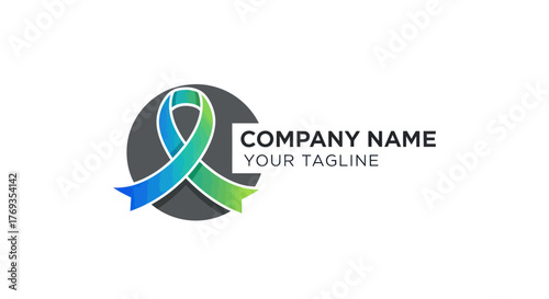 Gradient Ribbon Logo Design for Awareness and Support.