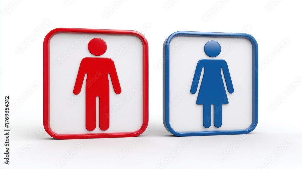 Fototapeta premium Gender identity displayed through a restroom sign, male and female representations
