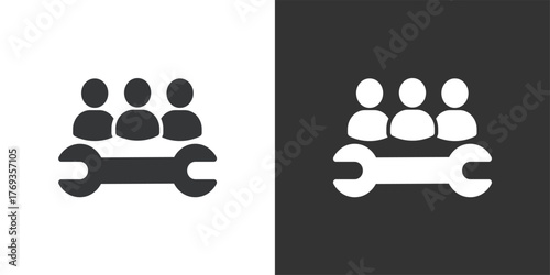 Technical Team Support icon. Solid glyph series icon