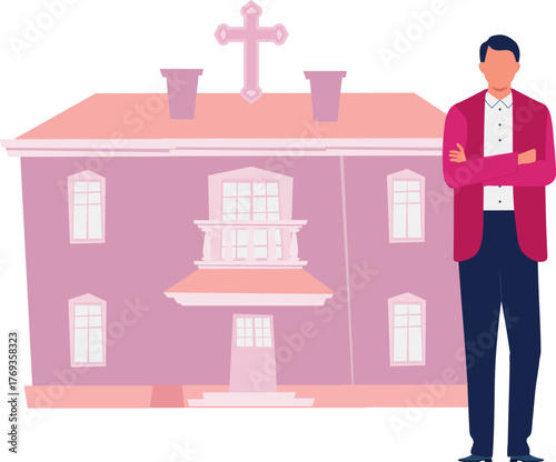 Male is presenting catholic canthedral exterior