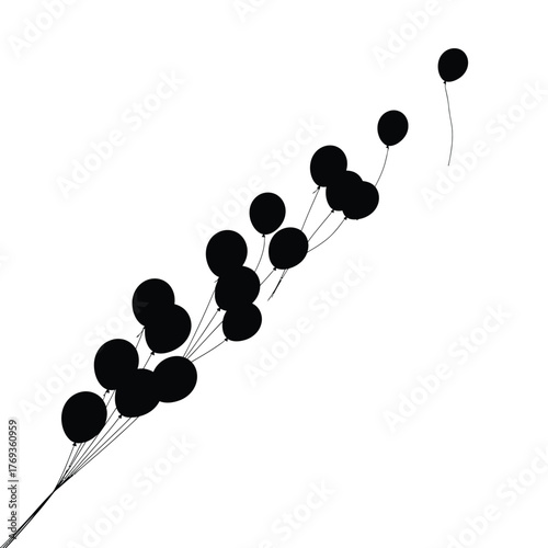 Abstract black dots connected by thin lines on white background