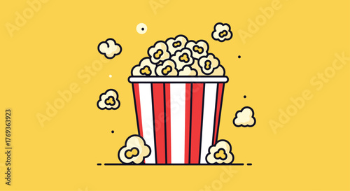 A delightful bucket of fresh popcorn, perfect for movie nights, parties, or any fun occasion, bringing joy and excitement to your screen