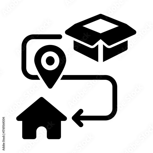 Shipping Delivery Map Pointer icon from the Customer Development icon collection (Glyph Style)