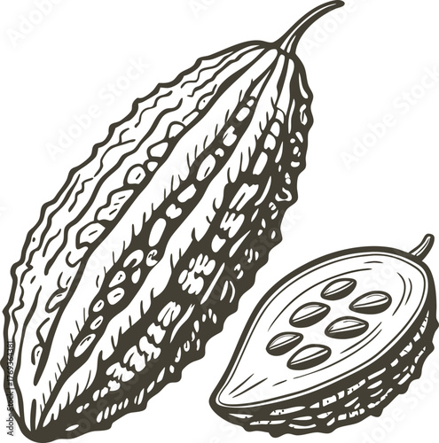 bitter gourd vector art