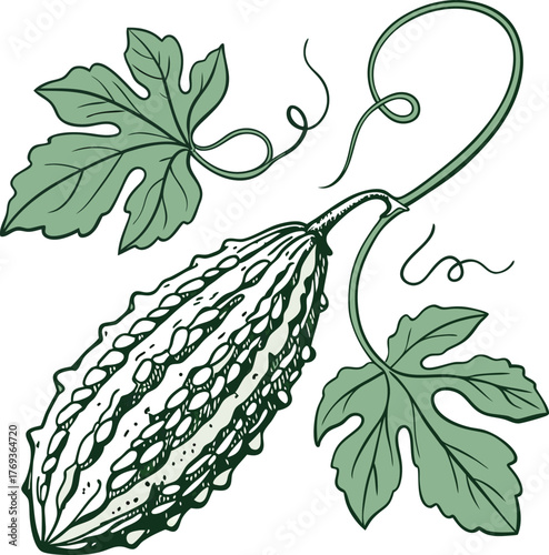 bitter gourd vector art