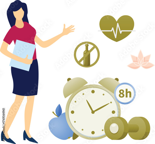 A dietitian is explaining about diet plan management.