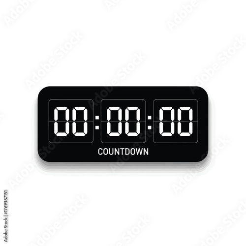 Digital countdown timer displaying zero time