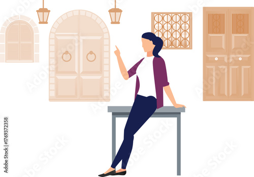 The girl is talking about light fanoos.