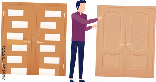 The man waiting outside door way