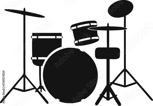 drum kit silhouette vector illustration