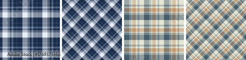  Plaid  pattern set.checkered fabric texture background.