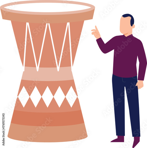 A man is watching djembe