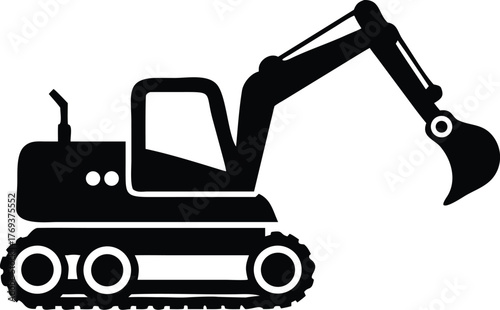 excavator silhouette vector illustration