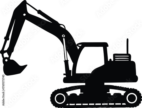 excavator silhouette vector illustration
