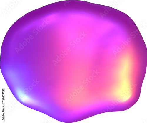 Smooth Y2K chrome 3D blob with liquid sheen. Abstract metallic tones flow across the glossy 3D chrome liquid form.