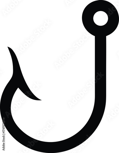 fishing hook logo silhouette vector  fishing hook