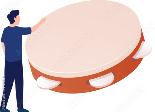 The boy is talking about tambourine music