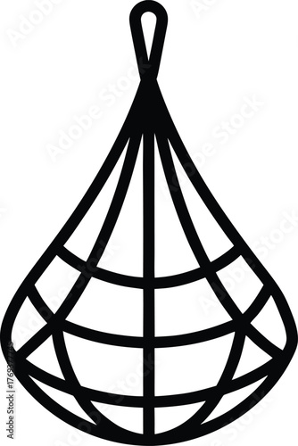 Minimalist line art of a folded fishing net