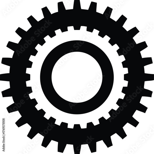 flywheel ring gear vector silhouette  illustration