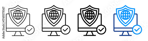 Virtual Private Network Icon Different Style Outline Collection Set