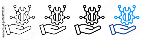 Service Provider Icon Different Style Outline Collection Set