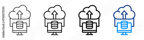 Cloud Backup Icon Different Style Outline Collection Set