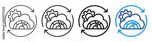Throughput Icon Different Style Outline Collection Set