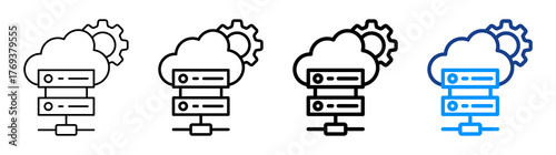 Server Management Icon Different Style Outline Collection Set