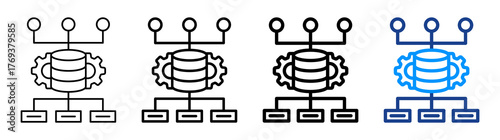 Data Algorithm Icon Different Style Outline Collection Set