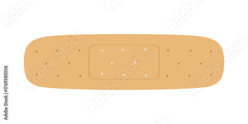 Adhesive plaster, medical surgical product for first aid and wound. Adhesive health care object. Wound plasterer isolated. Injury tape plaster. Sticking plaster flat vector illustration